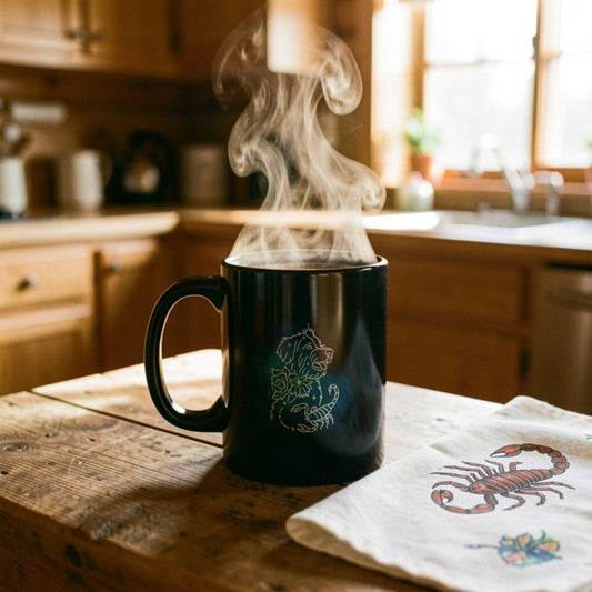 Personalized Scorpio Dog Mug | Modern Sketch Photo Upload_Doggo Mojo_Ceramic Mugs_1