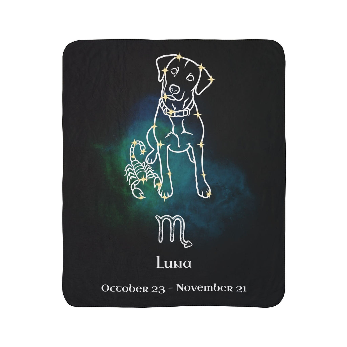 Personalized Scorpio Dog Sherpa Blanket | Modern Sketch Photo Upload_Doggo Mojo_Sherpa Blankets_8