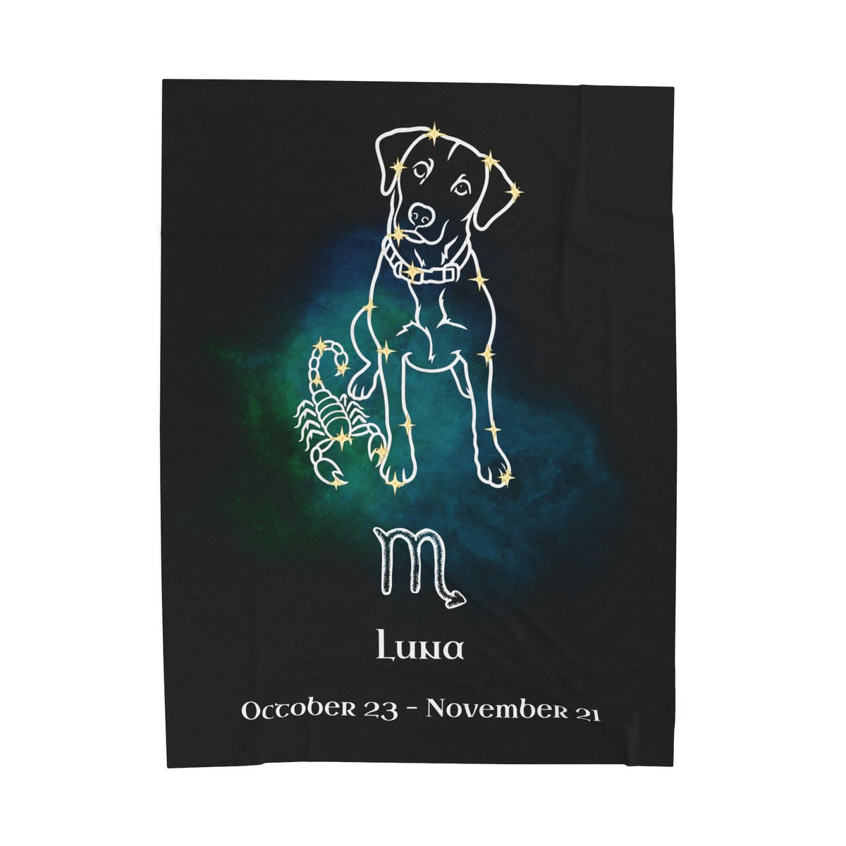 Personalized Scorpio Dog Velveteen Blanket | Modern Sketch Photo Upload_Doggo Mojo_Velveteen Blankets_8