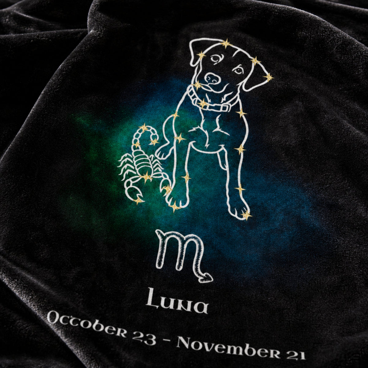 Personalized Scorpio Dog Velveteen Blanket | Modern Sketch Photo Upload_Doggo Mojo_Velveteen Blankets_3