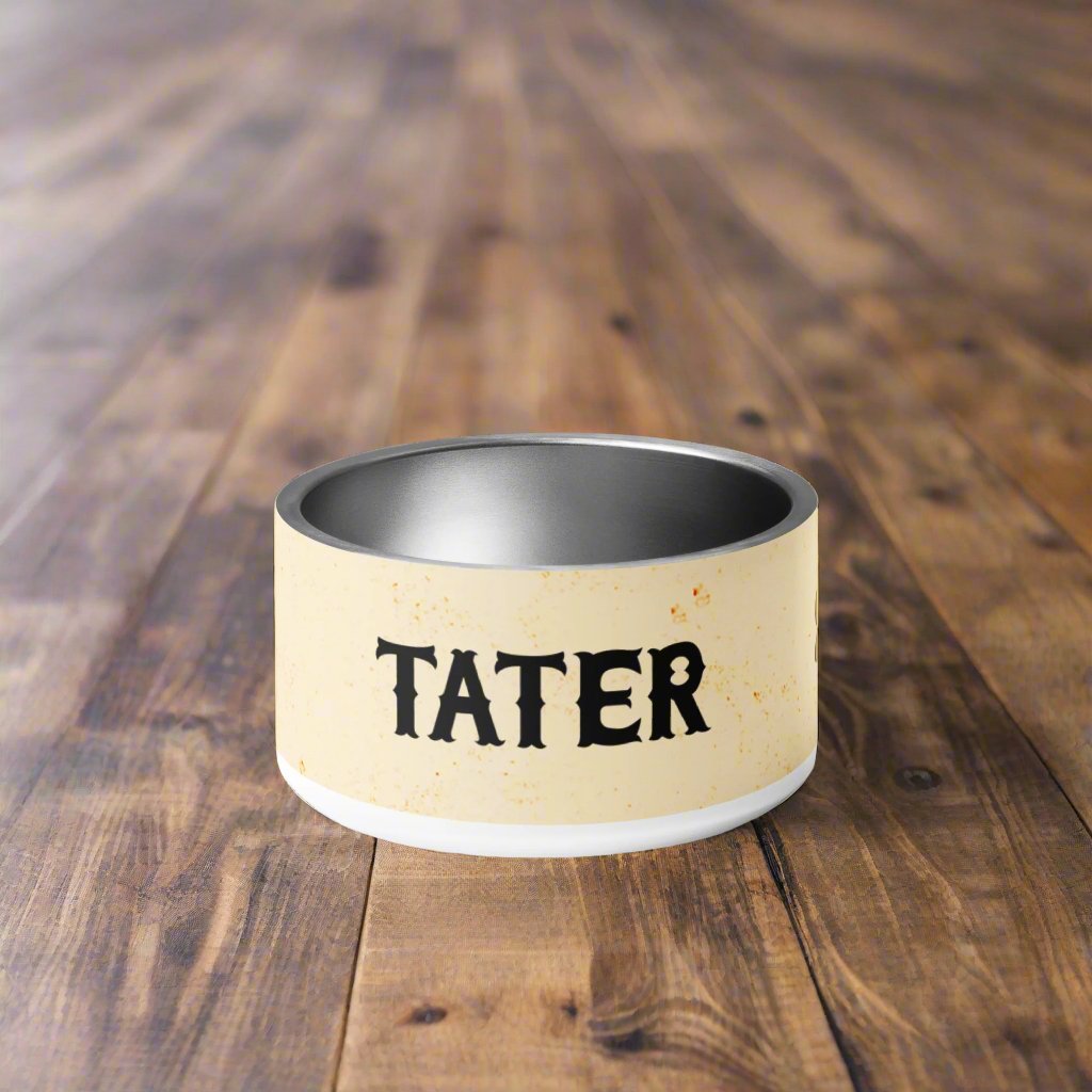 Personalized Stainless Steel Dog Bowl with Antique Paper Design_Doggo Mojo_Pet Bowls_White_18 oz_6