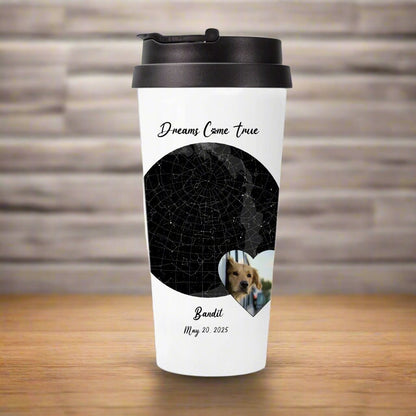Personalized Stainless Steel Travel Mug: Gotcha Day Dreams with Your Dog's Photo & Name_Doggo Mojo_Travel Mugs_4
