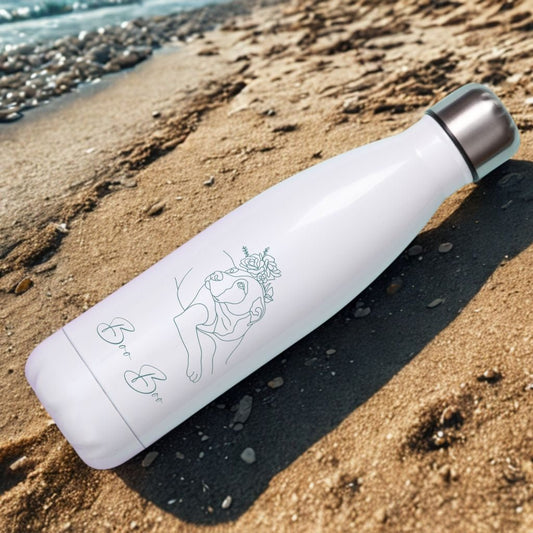 Personalized Stainless Steel Water Bottle: Minimal Line Art with Your Dog's Photo & Name_Doggo Mojo_Water Bottles_1