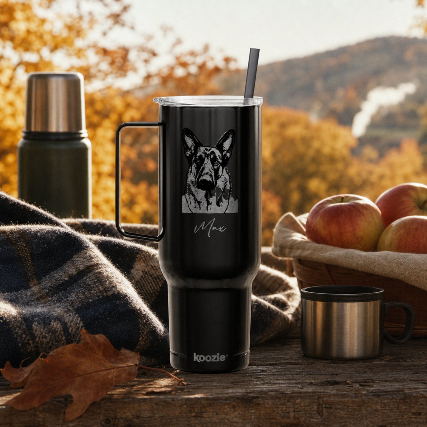 Personalized State College Dog 40oz Recycled Travel Tumbler | Modern Sketch Custom Engraved_Doggo Mojo_Travel Tumbler_1