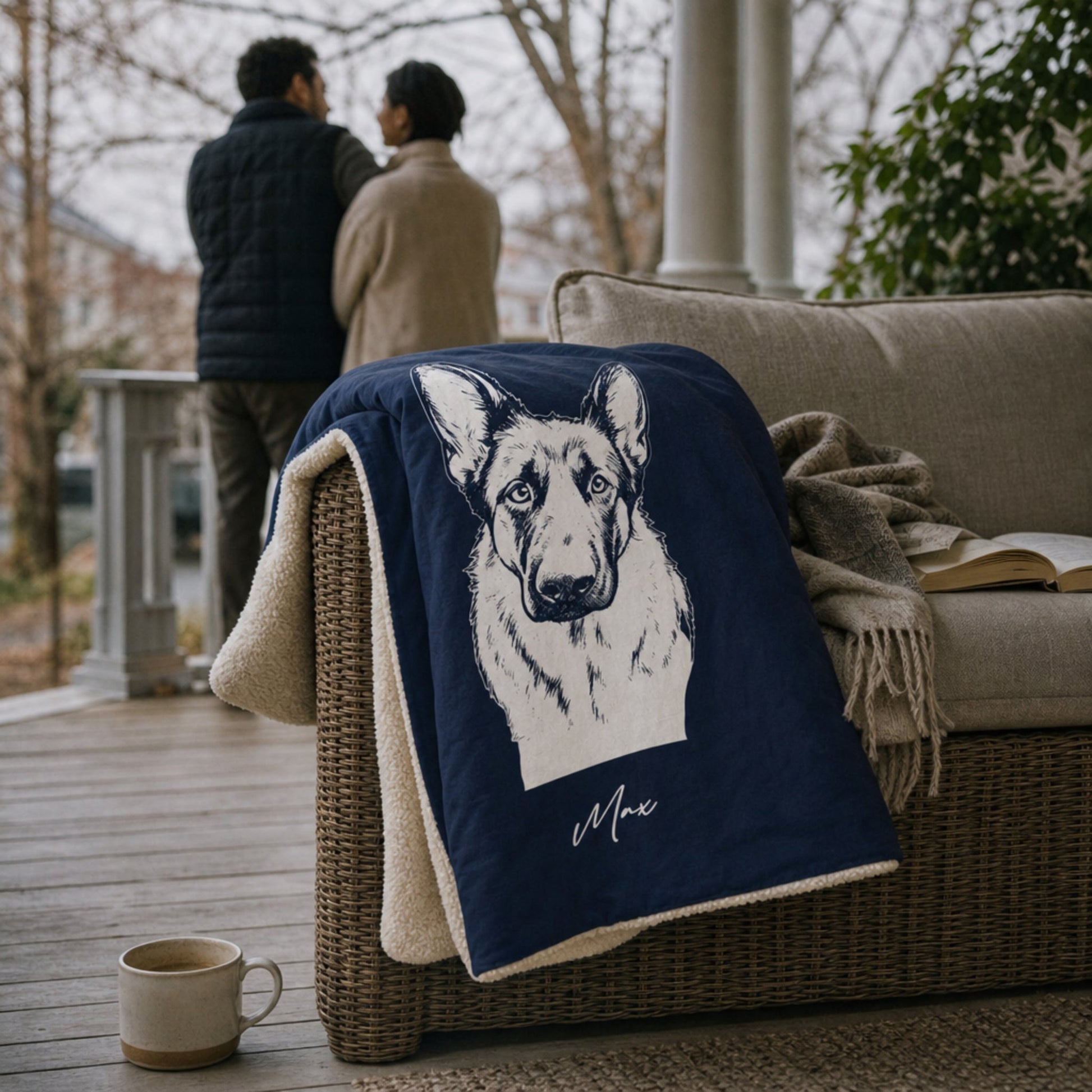 Personalized State College Dog Sherpa Blanket | Modern Sketch Photo Upload_Doggo Mojo_Sherpa Blankets_2