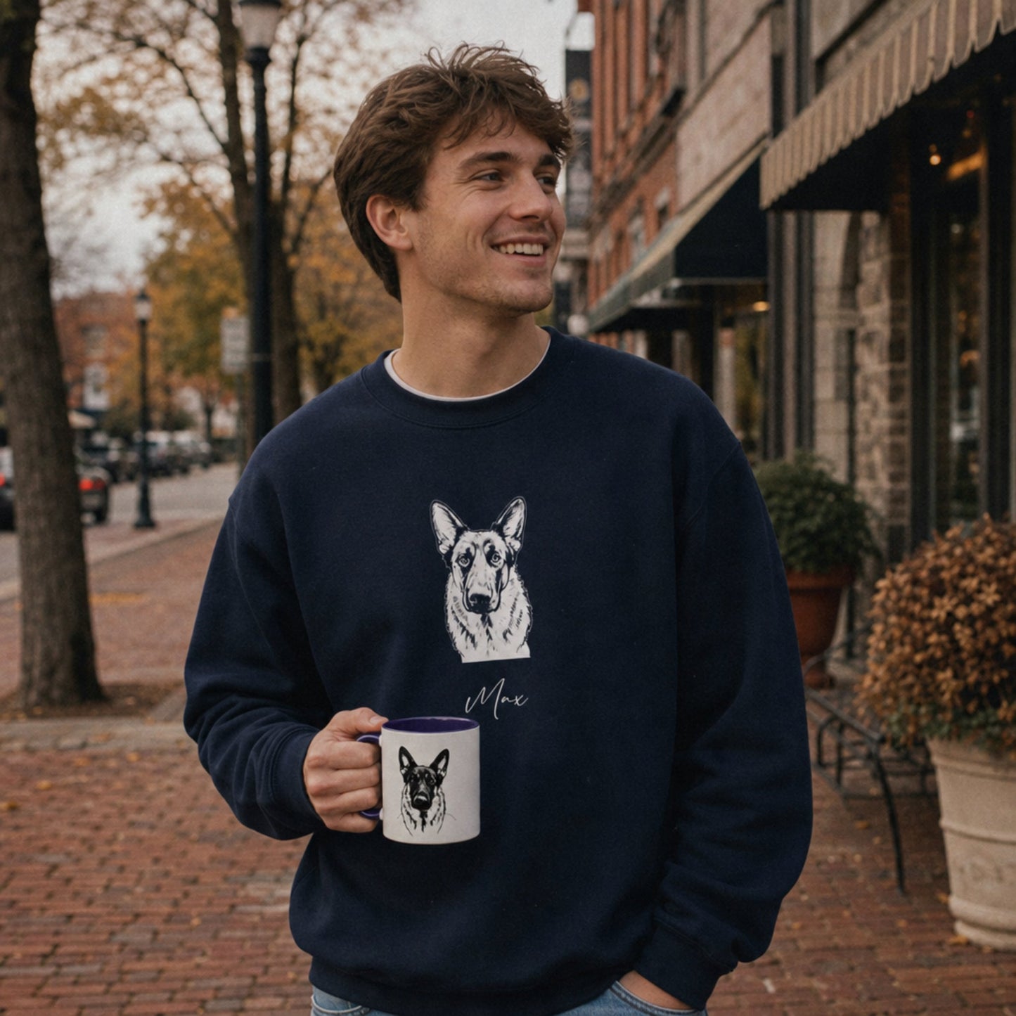Personalized State College Dog Sweatshirt | Modern Sketch Photo Upload_Doggo Mojo_Sweatshirt_3
