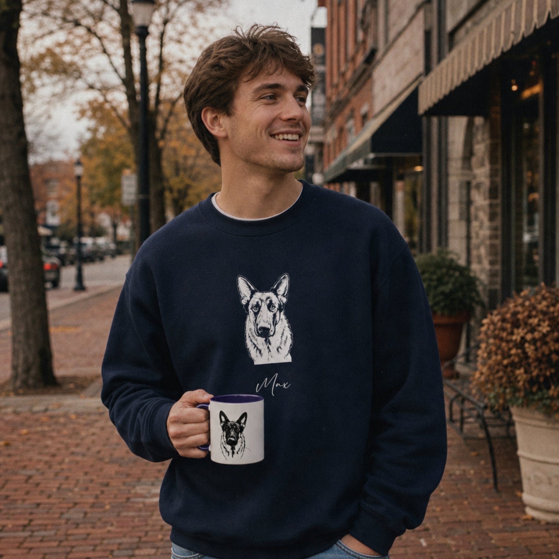 Personalized State College Dog Sweatshirt | Modern Sketch Photo Upload_Doggo Mojo_Sweatshirt_3