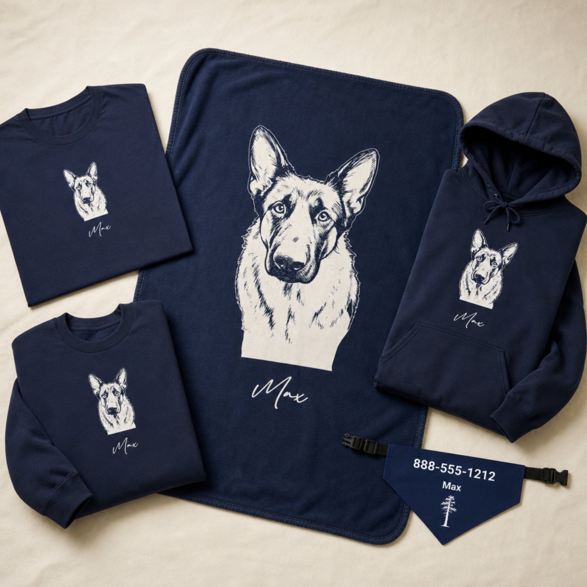 Personalized State College Jack Pine Dog Bandana Collar | Doggo Mojo_Doggo Mojo_Pet Collar_3