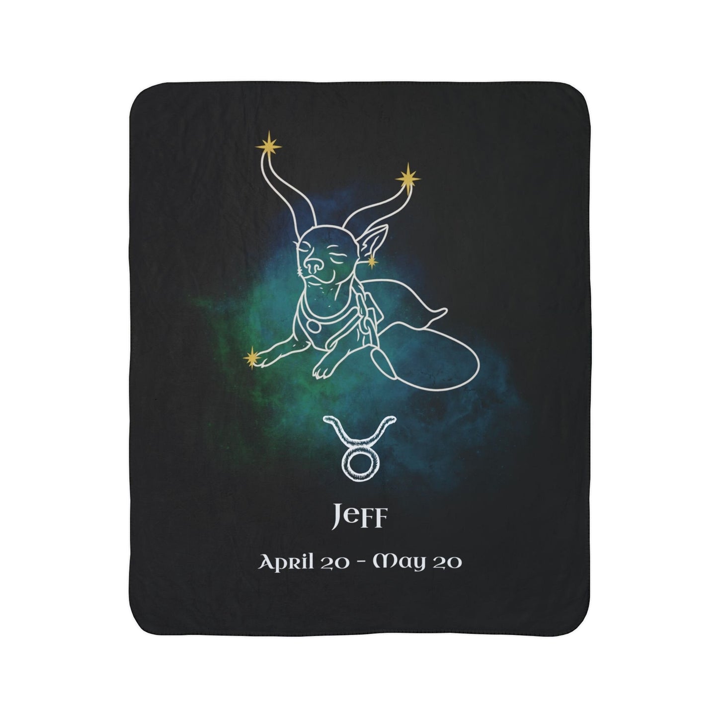 Personalized Taurus Dog Sherpa Blanket | Modern Sketch Photo Upload_Doggo Mojo_Blankets_8