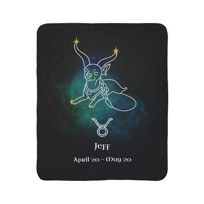 Personalized Taurus Dog Sherpa Blanket | Modern Sketch Photo Upload_Doggo Mojo_Blankets_8