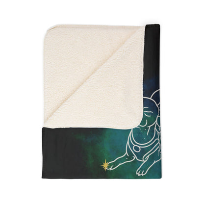 Personalized Taurus Dog Sherpa Blanket | Modern Sketch Photo Upload_Doggo Mojo_Blankets_9