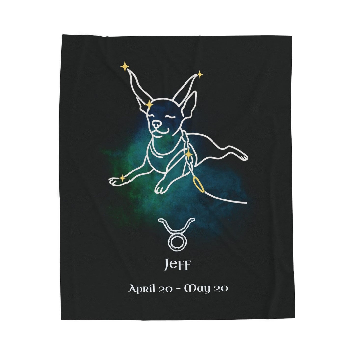 Personalized Taurus Dog Velveteen Blanket | Modern Sketch Photo Upload_Doggo Mojo_Blankets_9