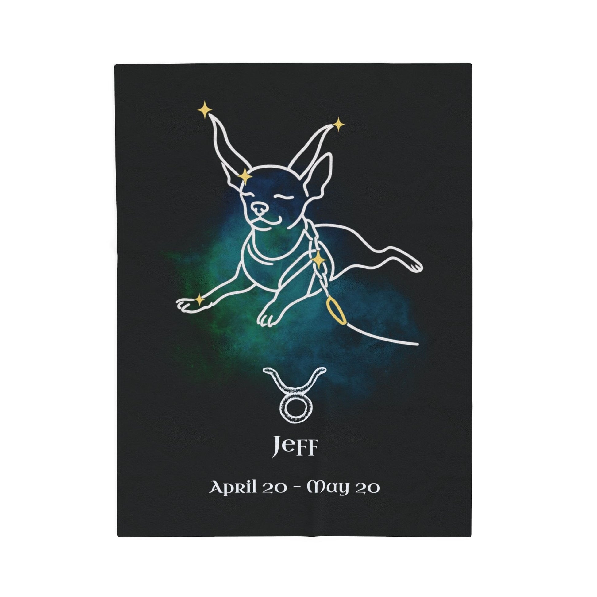 Personalized Taurus Dog Velveteen Blanket | Modern Sketch Photo Upload_Doggo Mojo_Blankets_8