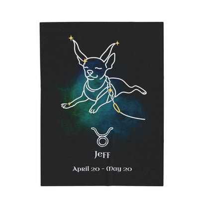 Personalized Taurus Dog Velveteen Blanket | Modern Sketch Photo Upload_Doggo Mojo_Blankets_8