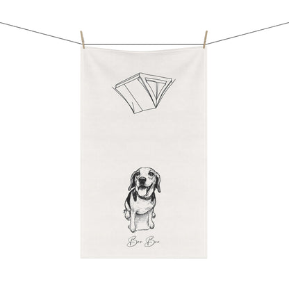 Personalized Tea Towel: Custom Dog Sketch & Tent with Your Dog's Name_Doggo Mojo_Kitchen Towels_3