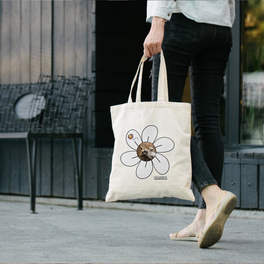 Personalized Tote Bag: Daisy Dog with Your Dog's Photo & Name_Doggo Mojo_Tote Bags_1