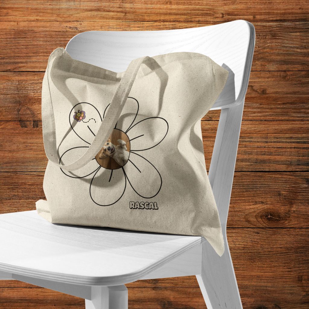 Personalized Tote Bag: Daisy Dog with Your Dog's Photo & Name_Doggo Mojo_Tote Bags_5