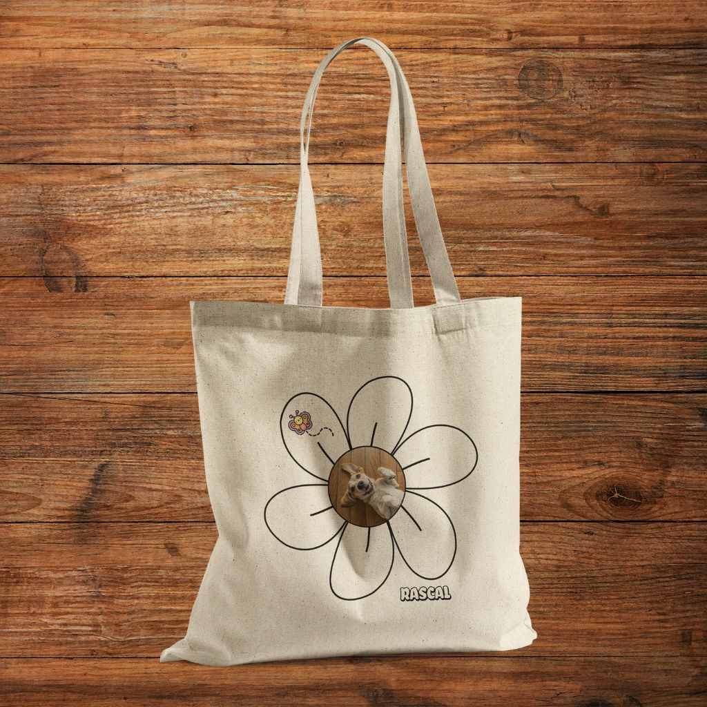 Personalized Tote Bag: Daisy Dog with Your Dog's Photo & Name_Doggo Mojo_Tote Bags_4