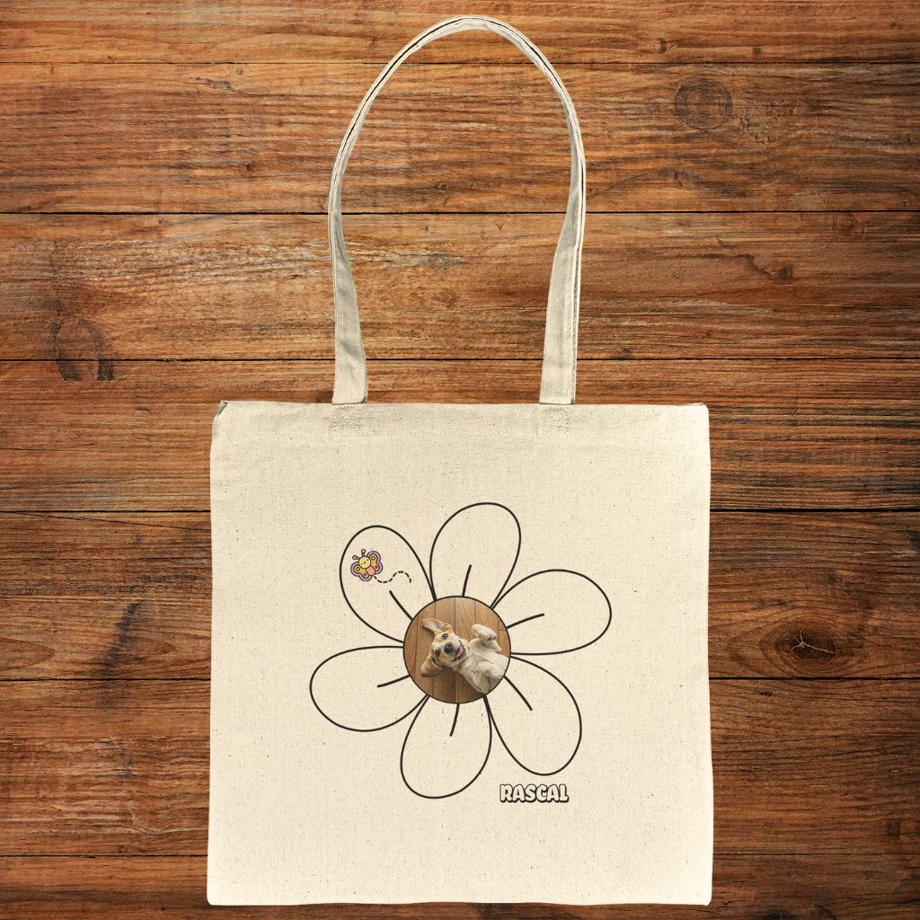 Personalized Tote Bag: Daisy Dog with Your Dog's Photo & Name_Doggo Mojo_Tote Bags_6