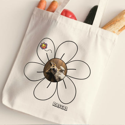 Personalized Tote Bag: Daisy Dog with Your Dog's Photo & Name_Doggo Mojo_Tote Bags_2