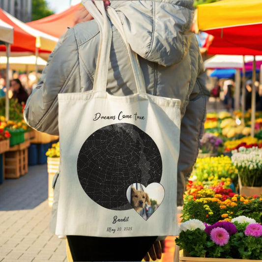 Personalized Tote Bag: Gotcha Day Dreams with Your Dog's Photo & Name_Doggo Mojo_Tote Bags_1