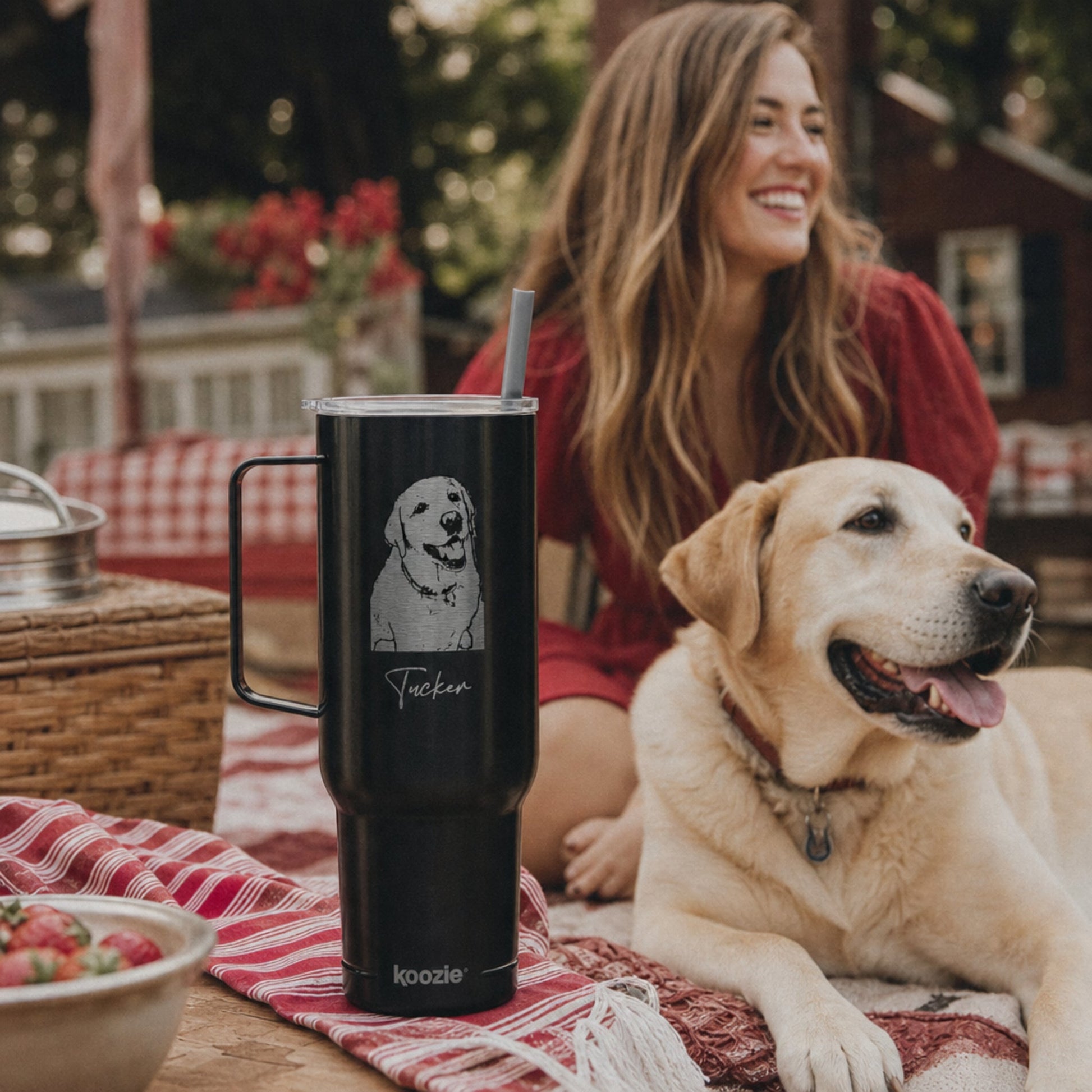 Personalized Tuscaloosa Dog 40oz Recycled Travel Tumbler | Modern Sketch Custom Engraved_Doggo Mojo_Travel Tumbler_4
