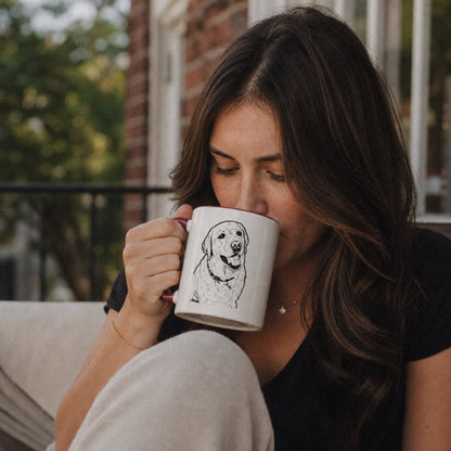 Personalized Tuscaloosa Dog Ceramic Accent Mug | Modern Sketch Photo Upload_Doggo Mojo_Ceramic Mugs_2