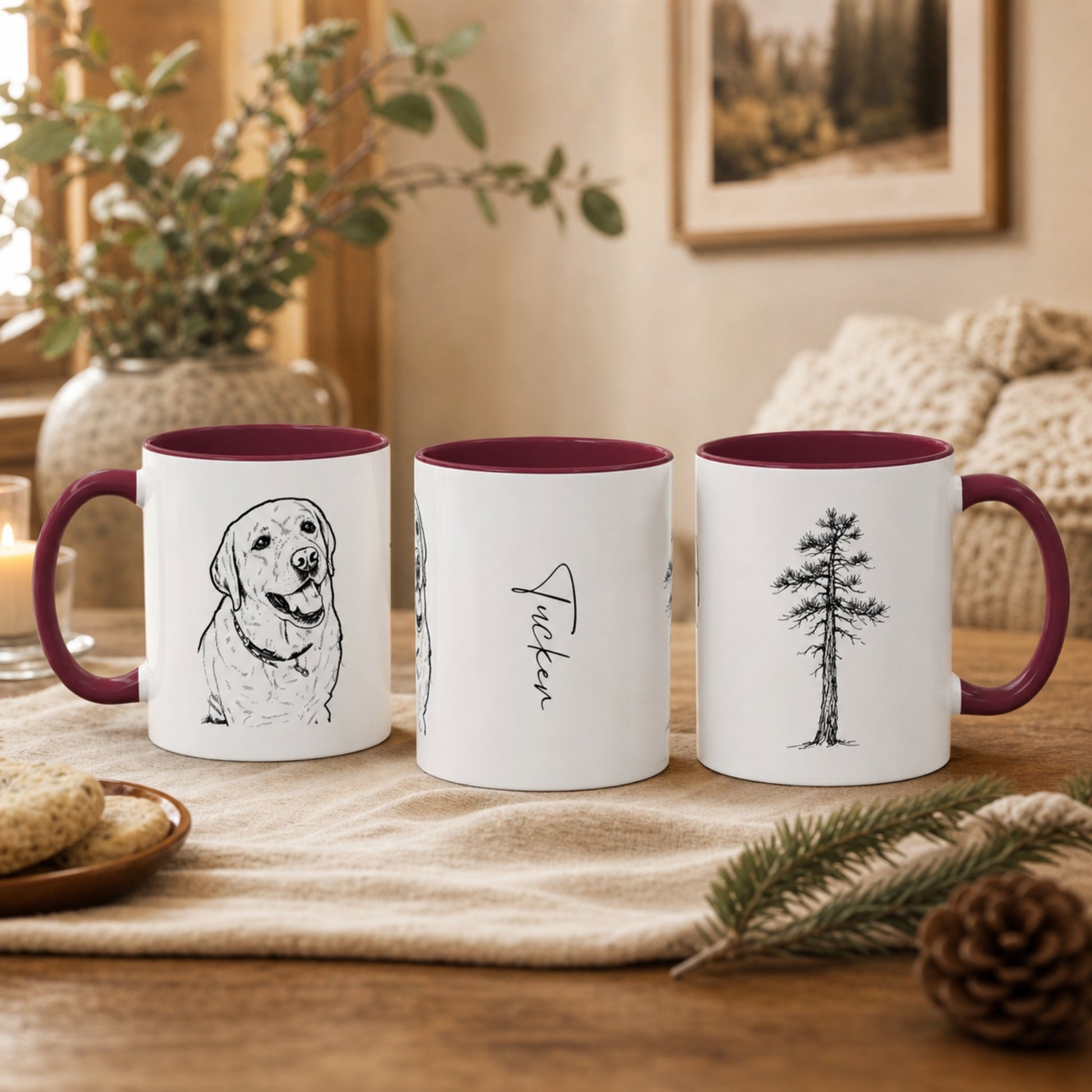 Personalized Tuscaloosa Dog Ceramic Accent Mug | Modern Sketch Photo Upload_Doggo Mojo_Ceramic Mugs_3