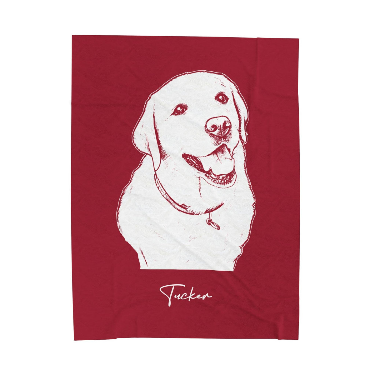 Personalized Tuscaloosa Dog Velveteen Blanket | Modern Sketch Photo Upload_Doggo Mojo_Velveteen Blankets_6