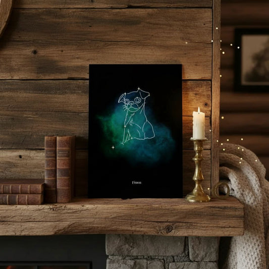 Personalized Unframed Mini Art Print | Mystic Constellation with Your Dog's Photo & Name_Doggo Mojo_Frameless Print_1
