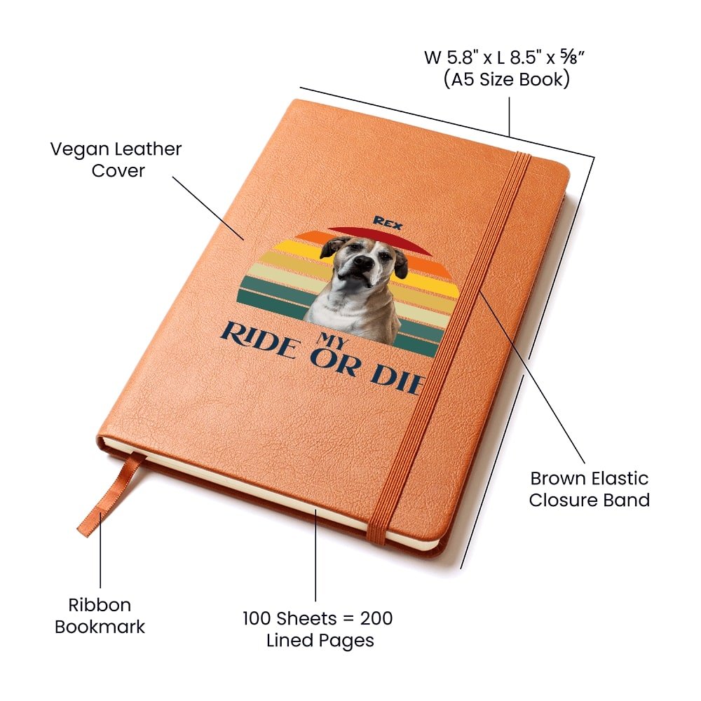 Personalized Vegan Journal: My Ride or Die with Your Dog's Photo & Name_Doggo Mojo_Journals_4
