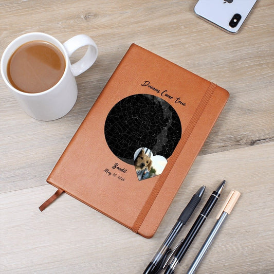Personalized Vegan Leather Journal: Gotcha Day Dreams with Your Dog's Photo & Name_Doggo Mojo_Journals_1