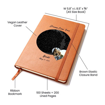 Personalized Vegan Leather Journal: Gotcha Day Dreams with Your Dog's Photo & Name_Doggo Mojo_Journals_4