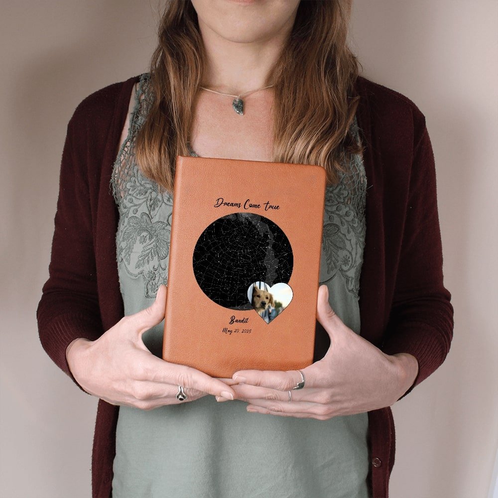 Personalized Vegan Leather Journal: Gotcha Day Dreams with Your Dog's Photo & Name_Doggo Mojo_Journals_5