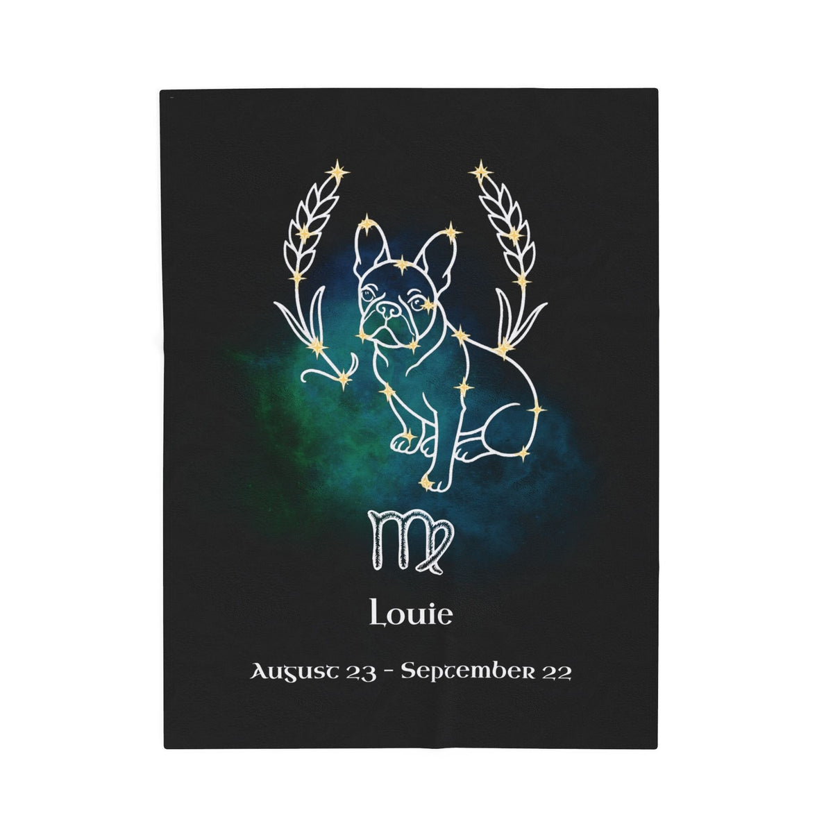 Personalized Virgo Dog Velveteen Blanket | Modern Sketch Photo Upload_Doggo Mojo_Velveteen Blankets_6
