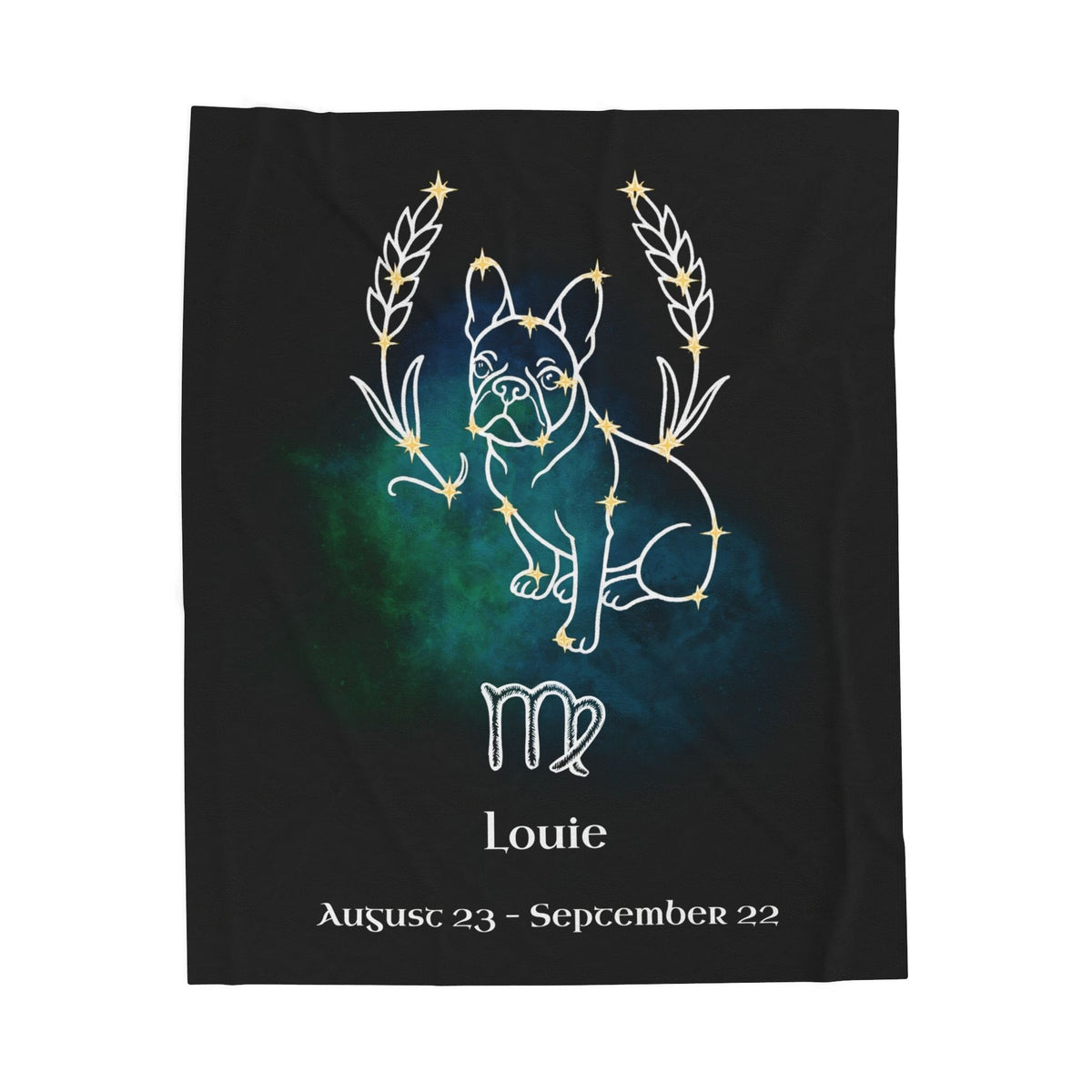 Personalized Virgo Dog Velveteen Blanket | Modern Sketch Photo Upload_Doggo Mojo_Velveteen Blankets_7