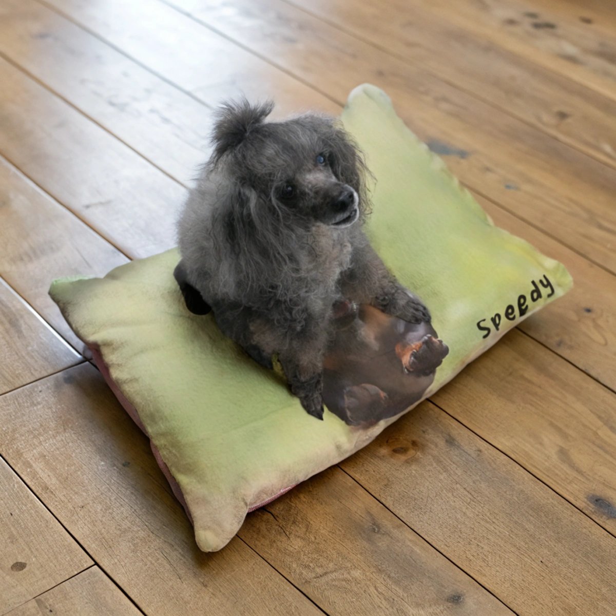 Personalized Watercolor Dog Bed with Custom Photo_Doggo Mojo_Pet Beds_28" × 18"__3