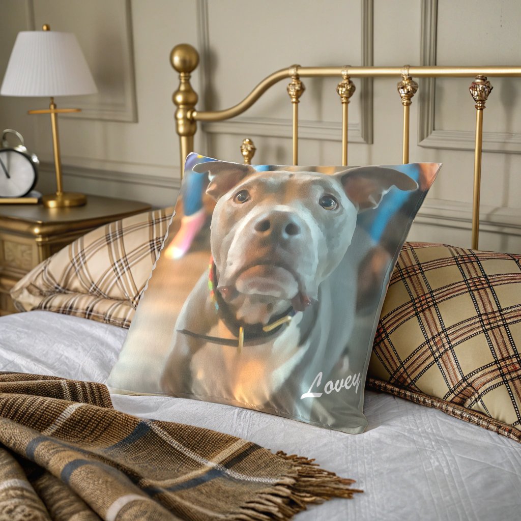 Personalized Watercolor Dog Throw Pillow with Custom Photo_Doggo Mojo_Throw Pillows_14" x 14"__2