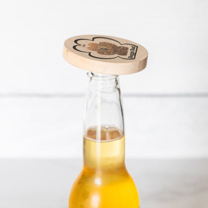 Personalized Wooden Bottle Opener: Dog Dad Paw Print with Your Dog's Photo & Name_Doggo Mojo_Bottle Openers_2