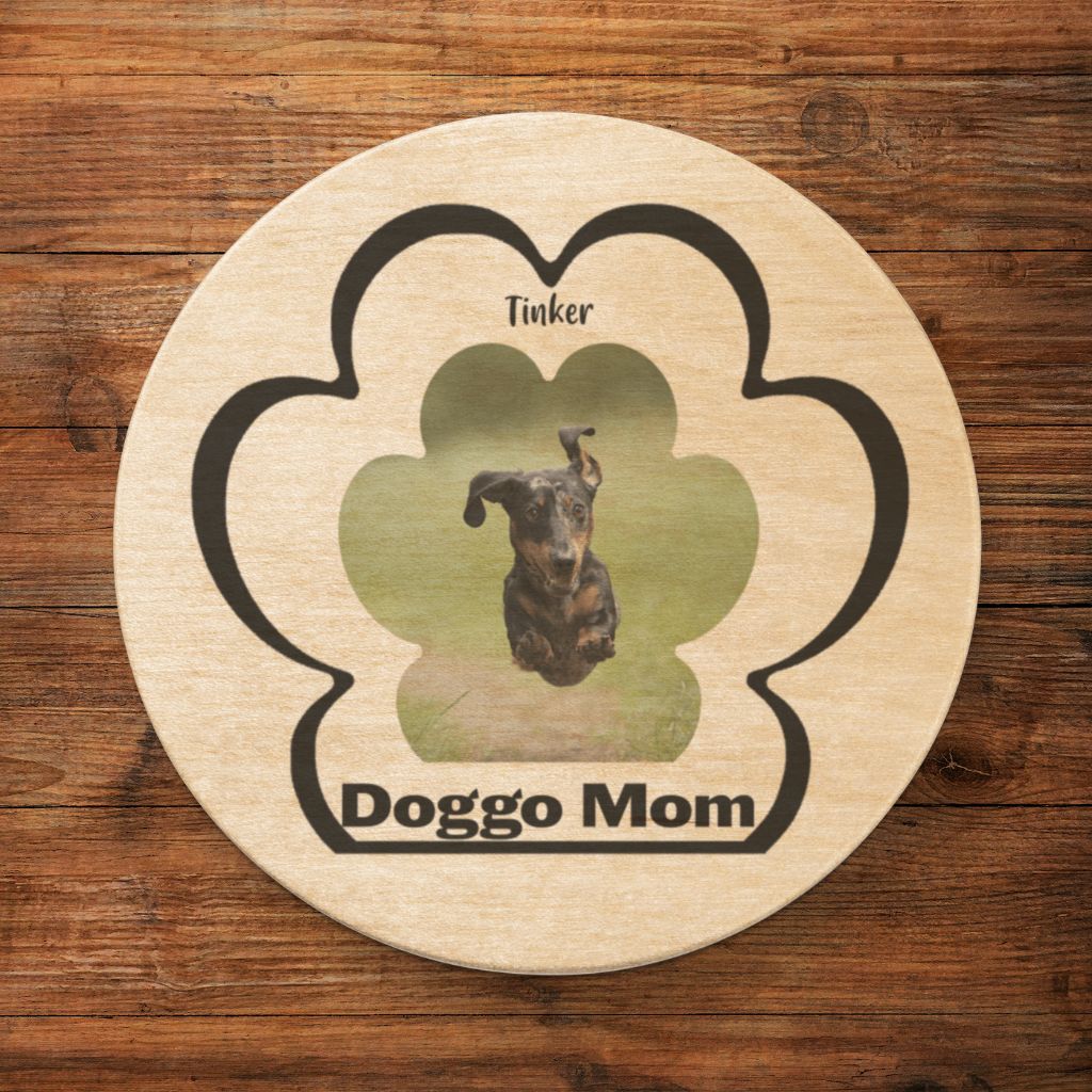 Personalized Wooden Bottle Opener: Dog Mom Paw Print with Your Dog's Photo & Name_Doggo Mojo_Bottle Openers_1