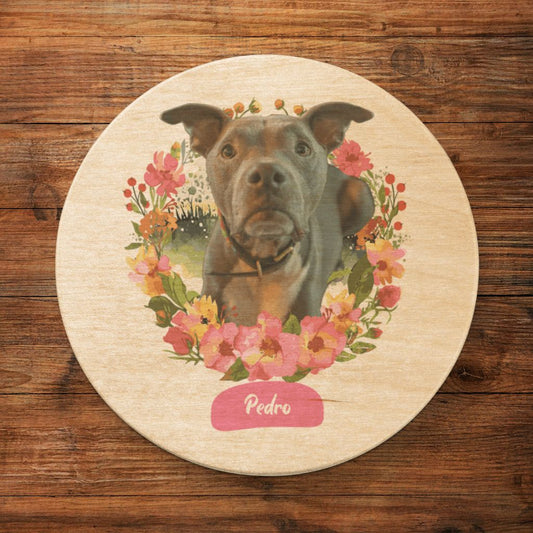 Personalized Wooden Bottle Opener: Wildflower Wonders with Your Dog's Photo & Name_Doggo Mojo_Bottle Openers_1