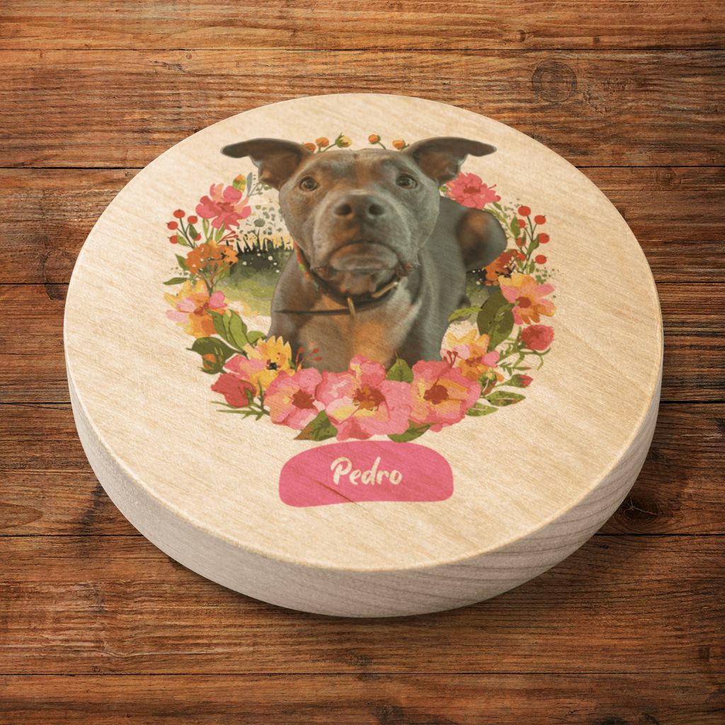 Personalized Wooden Bottle Opener: Wildflower Wonders with Your Dog's Photo & Name_Doggo Mojo_Bottle Openers_6