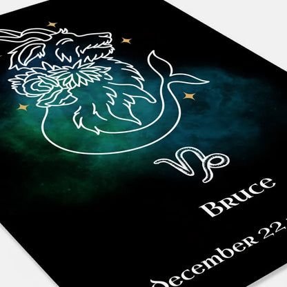 Personalized Zodiac Mini Art Print | Capricorn Design with Your Dog's Photo & Name_Doggo Mojo_Frameless Print_5