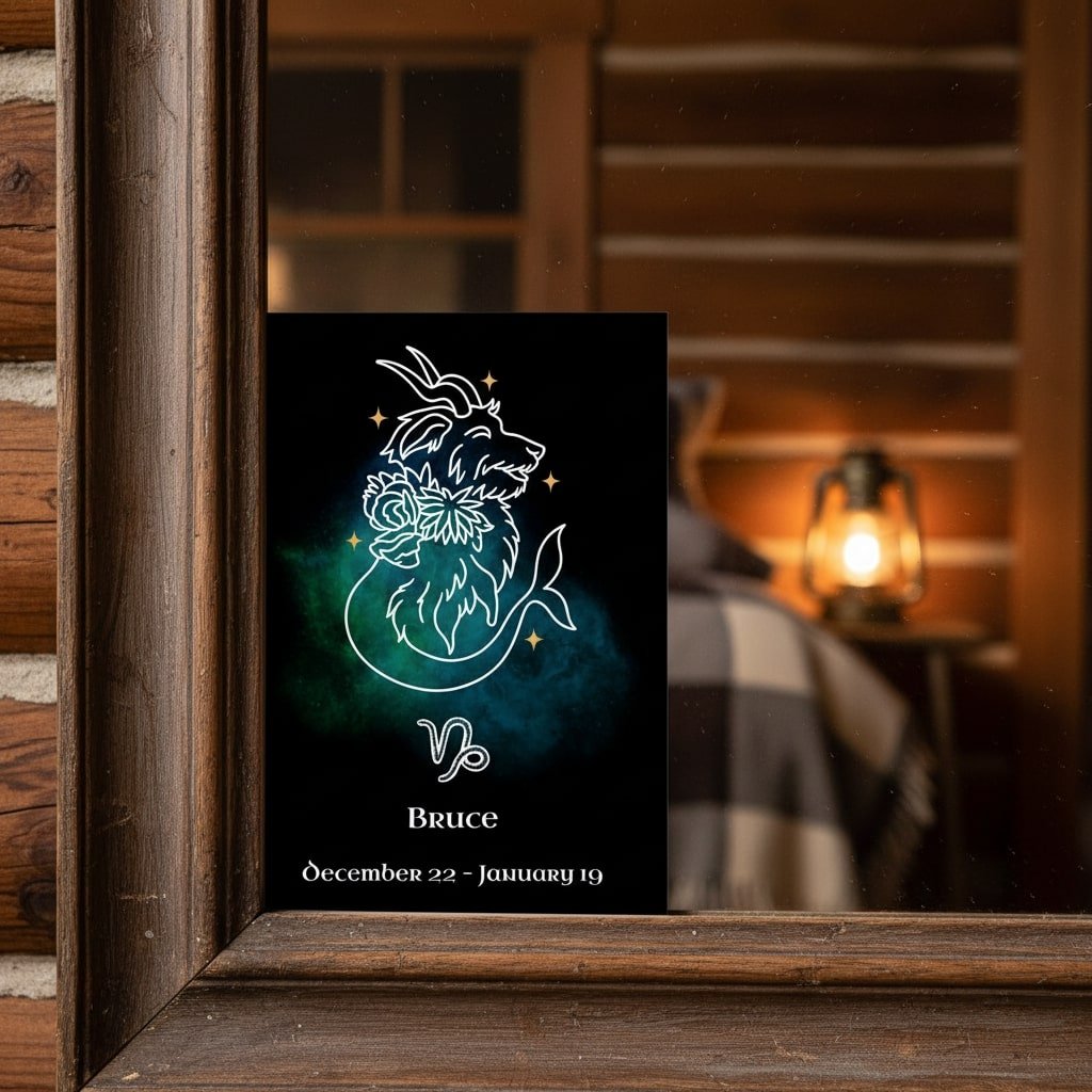 Personalized Zodiac Mini Art Print | Capricorn Design with Your Dog's Photo & Name_Doggo Mojo_Frameless Print_4