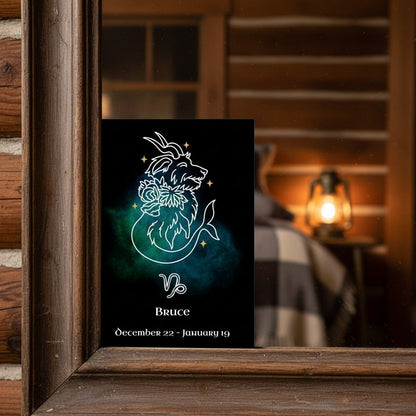 Personalized Zodiac Mini Art Print | Capricorn Design with Your Dog's Photo & Name_Doggo Mojo_Frameless Print_4