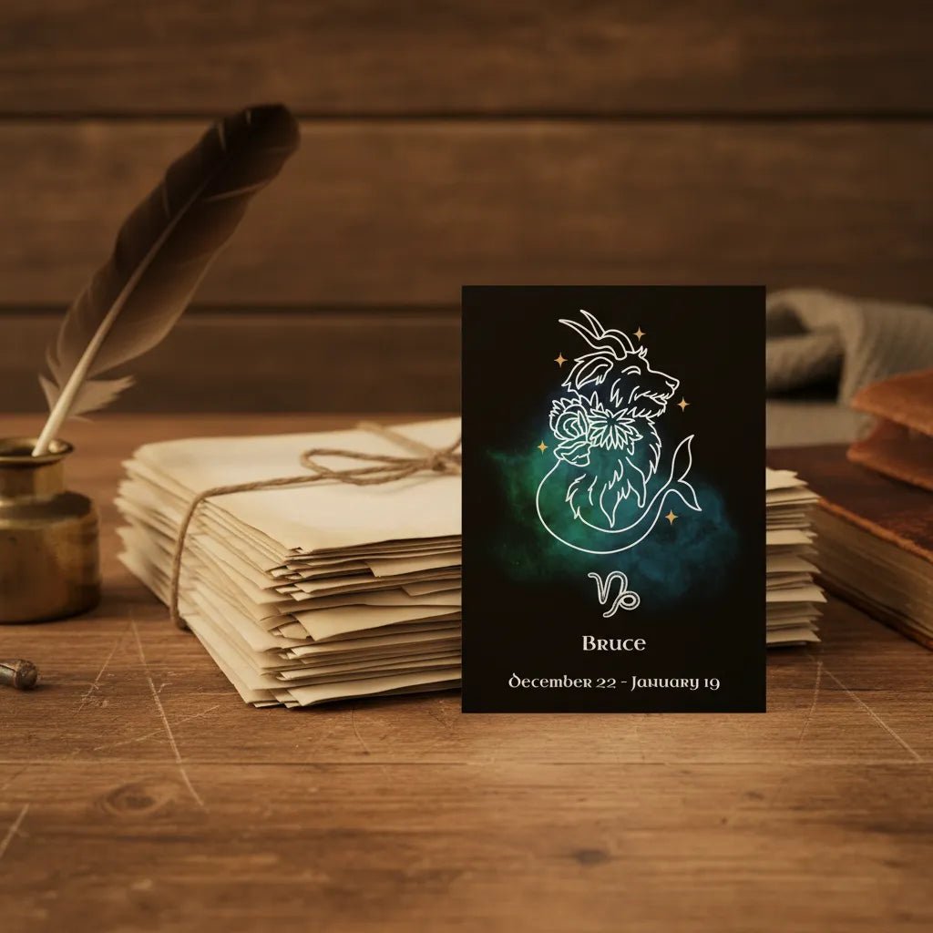 Personalized Zodiac Mini Art Print | Capricorn Design with Your Dog's Photo & Name_Doggo Mojo_Frameless Print_2