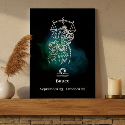 Personalized Zodiac Mini Art Print | Libra Design with Your Dog's Photo & Name_Doggo Mojo_Prints_2