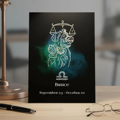 Personalized Zodiac Mini Art Print | Libra Design with Your Dog's Photo & Name_Doggo Mojo_Frameless Print_1