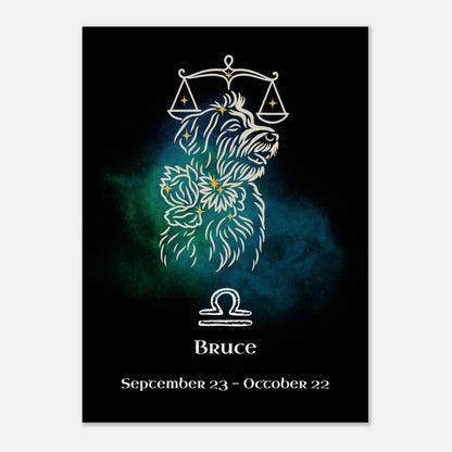 Personalized Zodiac Mini Art Print | Libra Design with Your Dog's Photo & Name_Doggo Mojo_Prints_11