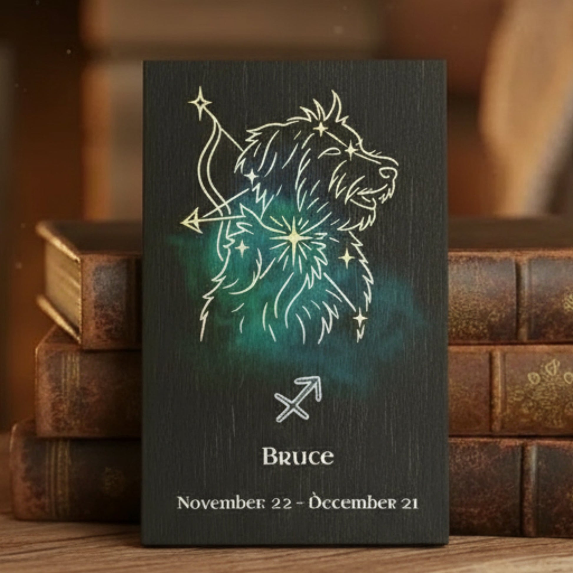 Personalized Zodiac Mini Art Print | Sagittarius Design with Your Dog's Photo & Name_Doggo Mojo_Frameless Print_1